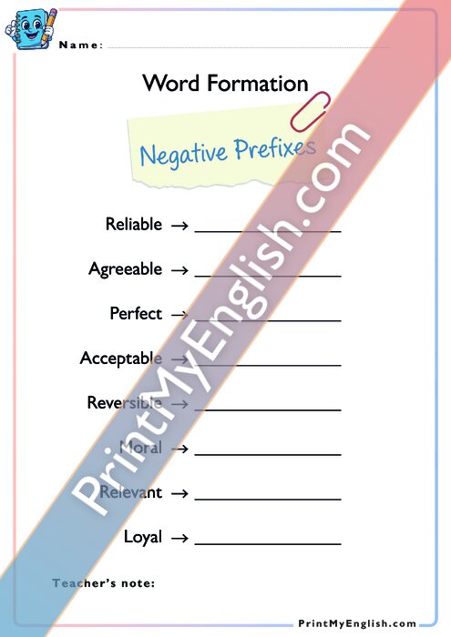 Word Formation - Version 1
