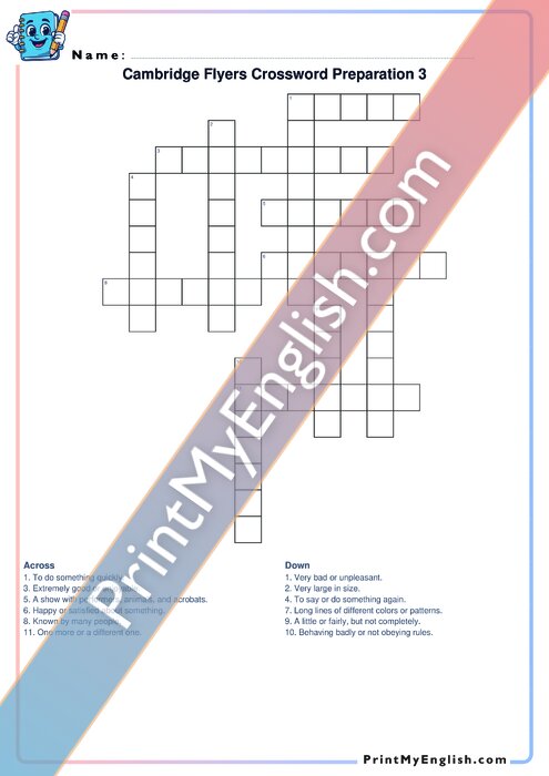 Flyers Crossword Version 3