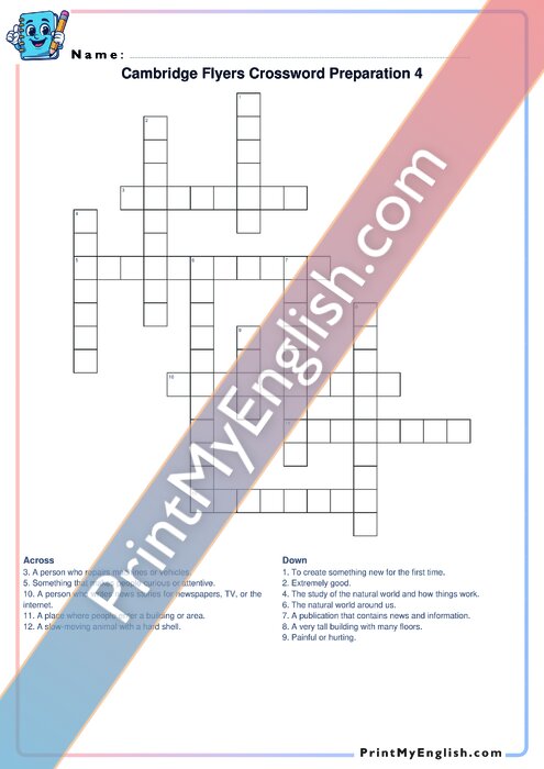 Flyers Crossword Version 4