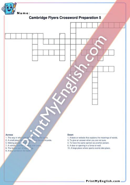 Flyers Crossword Version 5