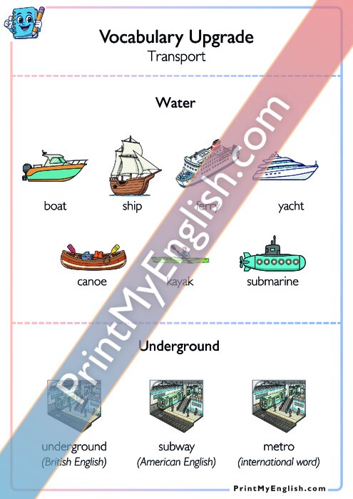 Vocabulary Upgrade - Transport - Part 2