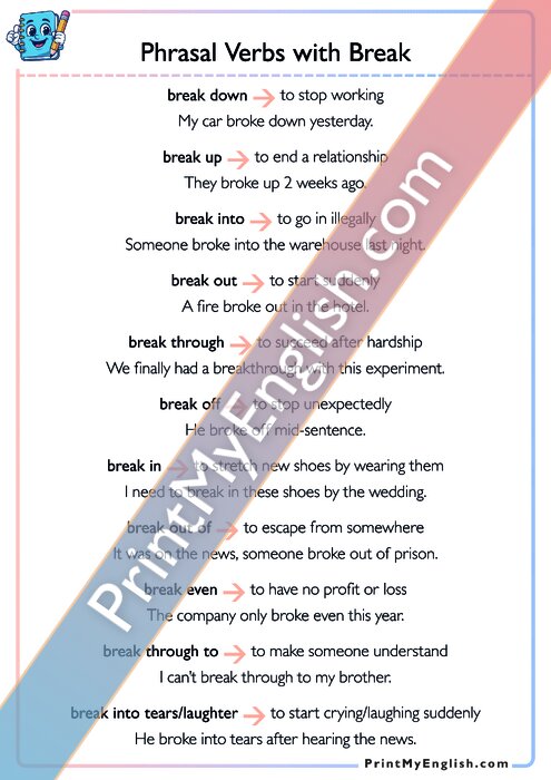 Phrasal Verbs - Break