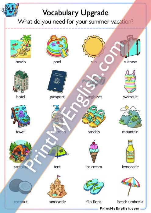 Vocabulary Upgrade - Summer Vacation