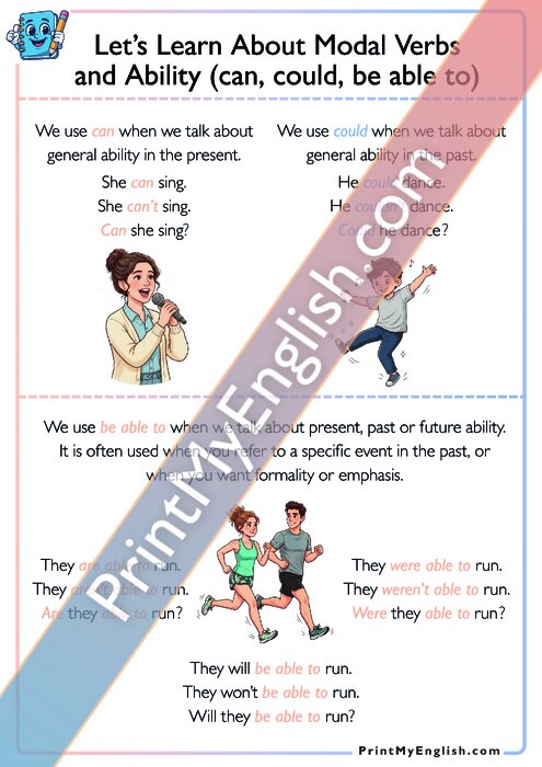 Let's Learn - Can, Could, Be Able To