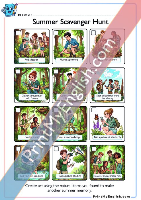 Summer Scavenger Hunt - Art Task