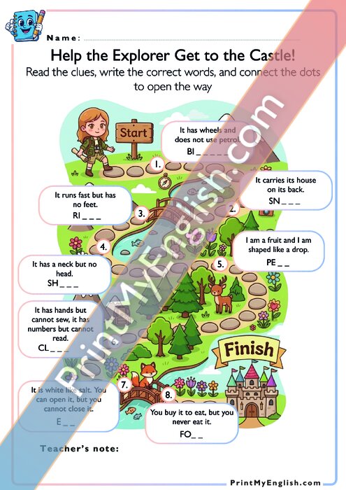 Help the Explorer Get to the Castle!