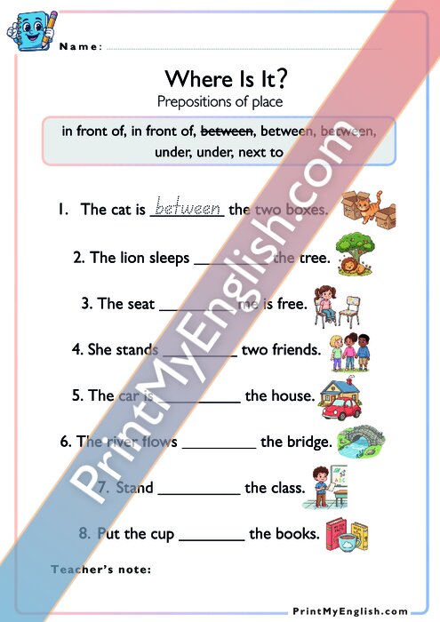 Where is it - Prepositions of place