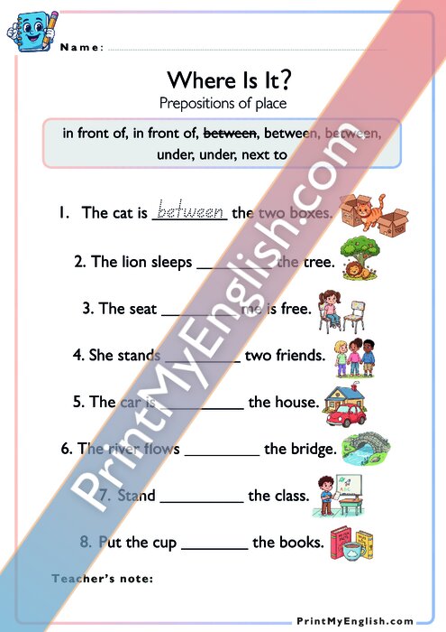Where is it - Prepositions of place