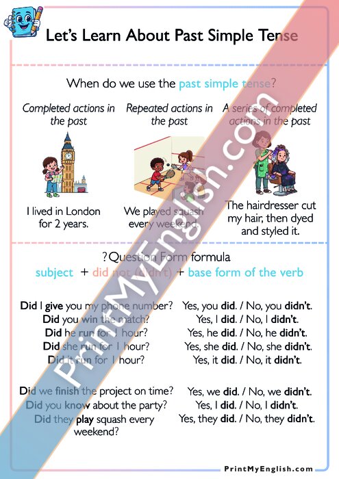 Let's Learn About Past Simple Tense - Question form