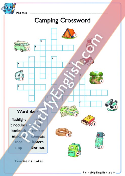 Camping Crossword