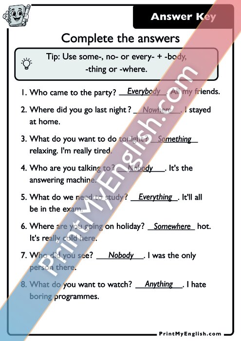 Answer key