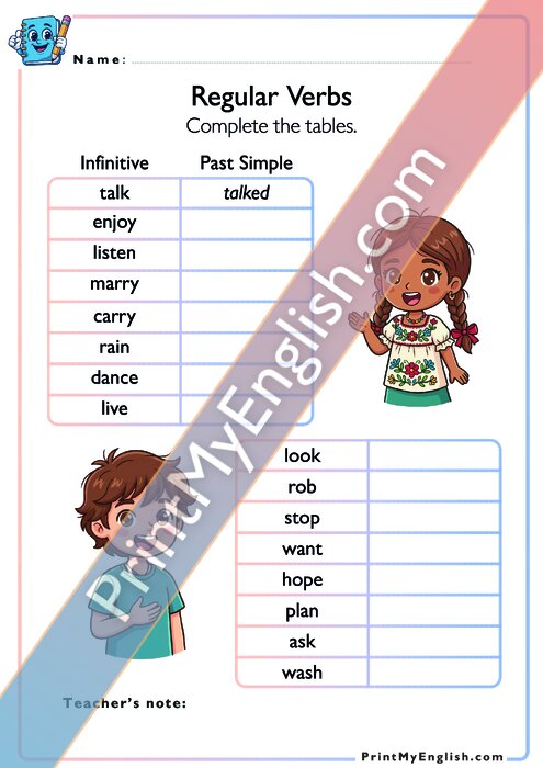Regular Verbs - Past Simple