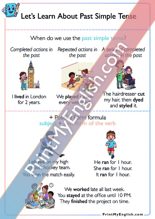 Let’s Learn About  Past Simple Tense - Positive Form