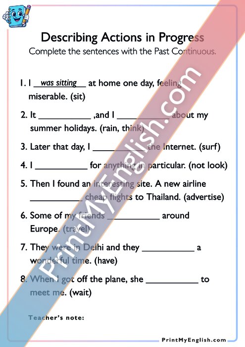 Describing Actions in Progress - Past Continuous Tense