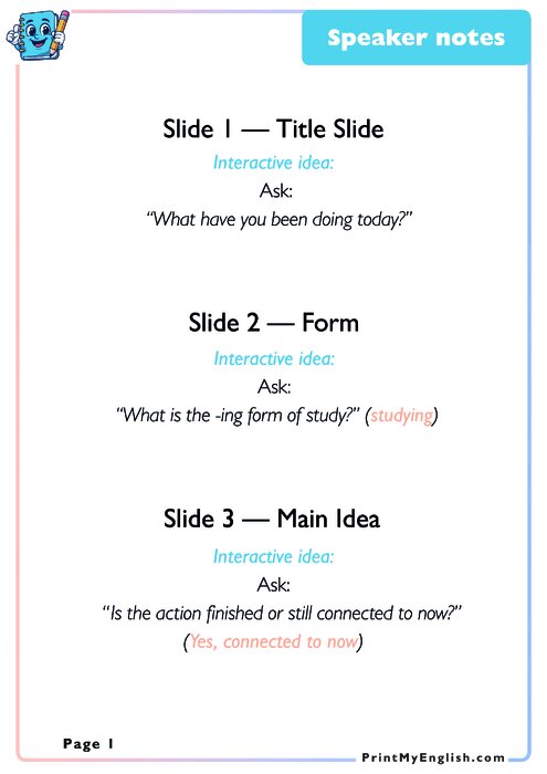 Speaker's Notes