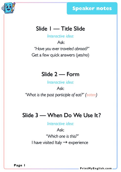 Speaker's Notes