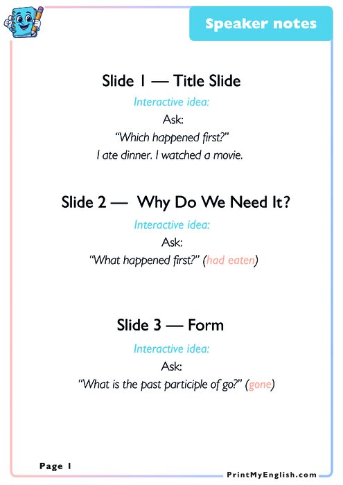 Speaker's Notes